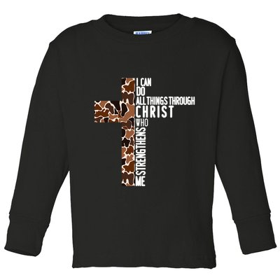 I Can Do All Things Through Christ Who Strengthens Me Toddler Long Sleeve Shirt