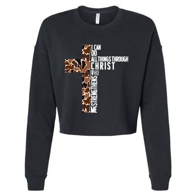 I Can Do All Things Through Christ Who Strengthens Me Cropped Pullover Crew