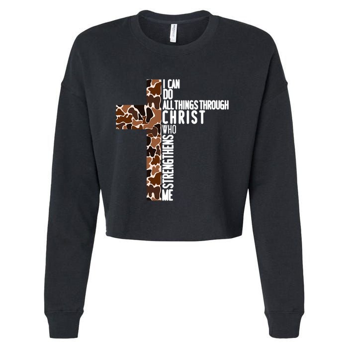 I Can Do All Things Through Christ Who Strengthens Me Cropped Pullover Crew