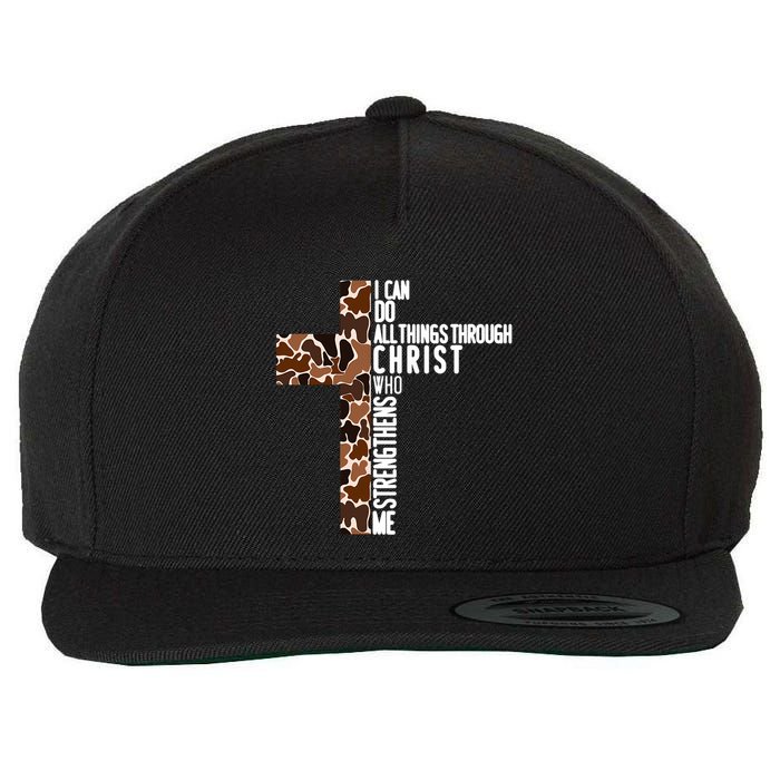I Can Do All Things Through Christ Who Strengthens Me Wool Snapback Cap