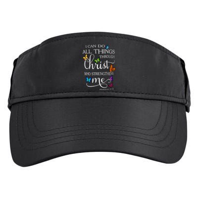 I Can Do All Things Through Christ Butterfly Art Religious Adult Drive Performance Visor