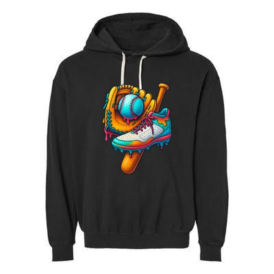 Ice Cream Shoes Drip Baseball Stuff Garment-Dyed Fleece Hoodie