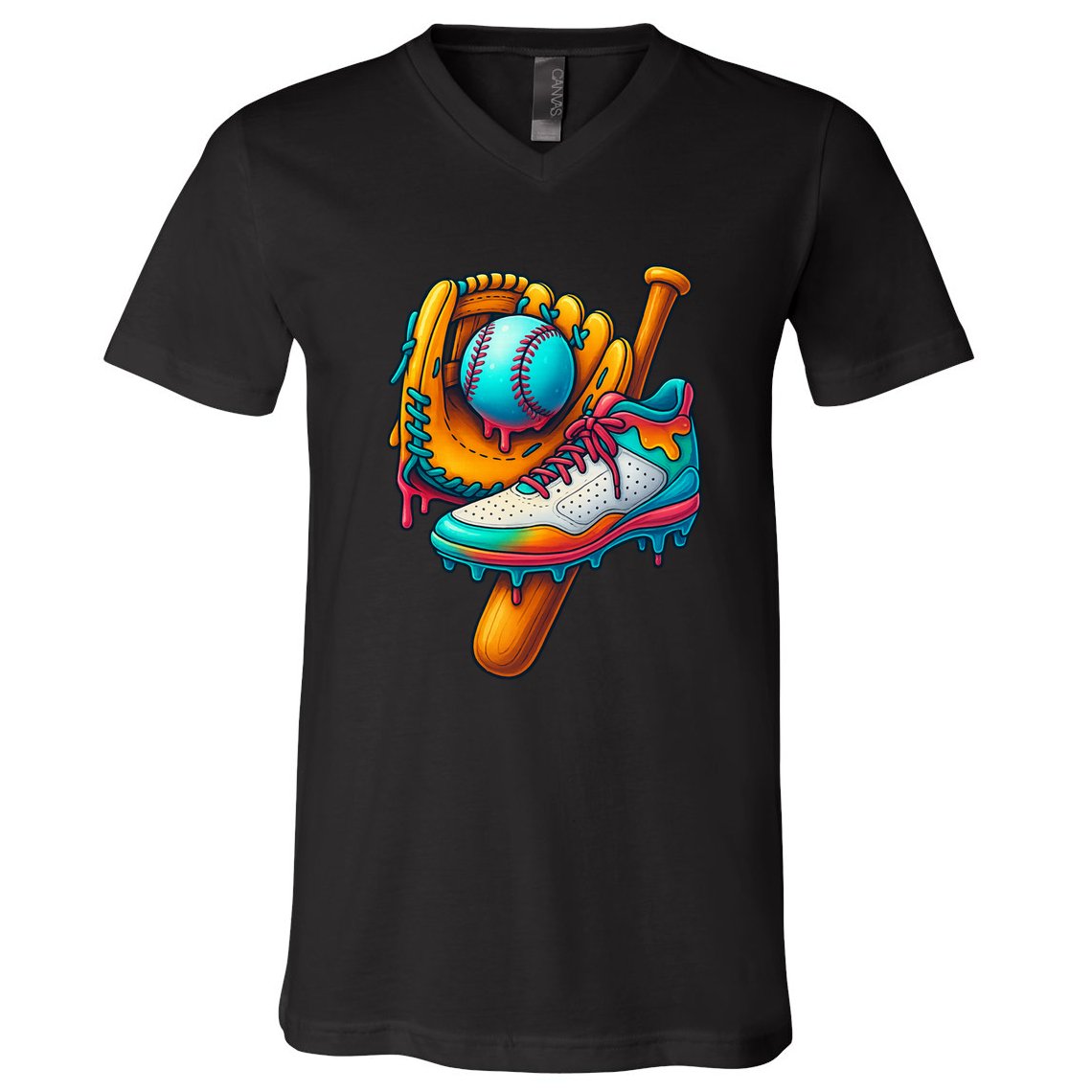Ice Cream Shoes Drip Baseball Stuff V-Neck T-Shirt