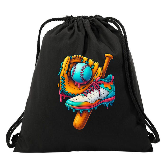 Ice Cream Shoes Drip Baseball Stuff Drawstring Bag