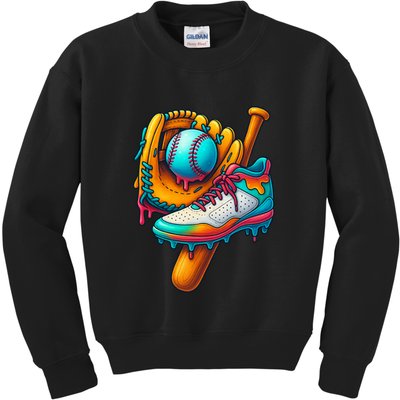 Ice Cream Shoes Drip Baseball Stuff Kids Sweatshirt