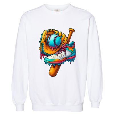 Ice Cream Shoes Drip Baseball Stuff Garment-Dyed Sweatshirt