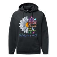 I Can Do All Things Through Christ Religious Butterfly Art Performance Fleece Hoodie