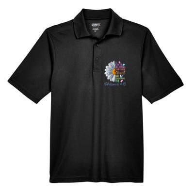 I Can Do All Things Through Christ Religious Butterfly Art Men's Origin Performance Piqué Polo