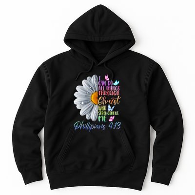 I Can Do All Things Through Christ Religious Butterfly Art Hoodie