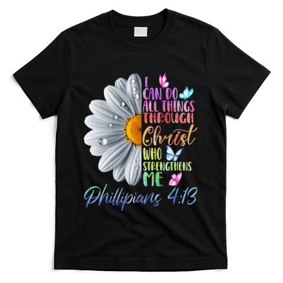 I Can Do All Things Through Christ Religious Butterfly Art T-Shirt