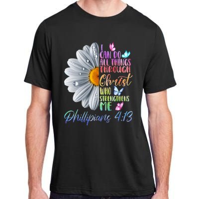 I Can Do All Things Through Christ Religious Butterfly Art Adult ChromaSoft Performance T-Shirt