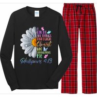 I Can Do All Things Through Christ Religious Butterfly Art Long Sleeve Pajama Set