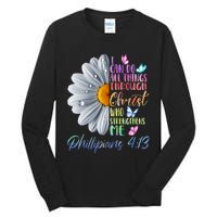 I Can Do All Things Through Christ Religious Butterfly Art Tall Long Sleeve T-Shirt