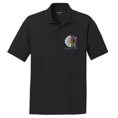 I Can Do All Things Through Christ Religious Butterfly Art PosiCharge RacerMesh Polo