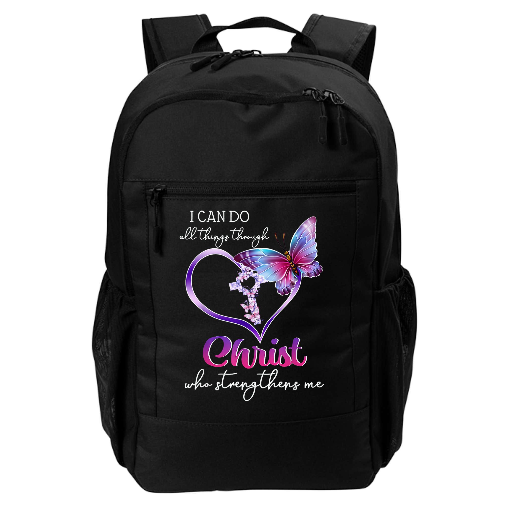 I Can Do All Things Through Christ Butterfly Art Easter Day Happy Quotes Backpack