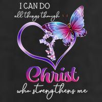 I Can Do All Things Through Christ Butterfly Art Easter Day Happy Quotes Crop Fleece Hoodie