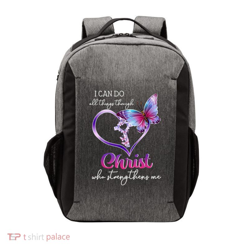 I Can Do All Things Through Christ Butterfly Art Easter Day Happy Quotes Vector Backpack