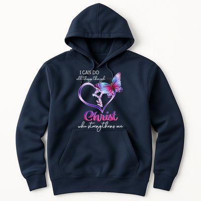 I Can Do All Things Through Christ Butterfly Art Easter Day Happy Quotes Hoodie