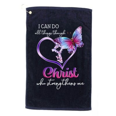 I Can Do All Things Through Christ Butterfly Art Easter Day Happy Quotes Golf Towel