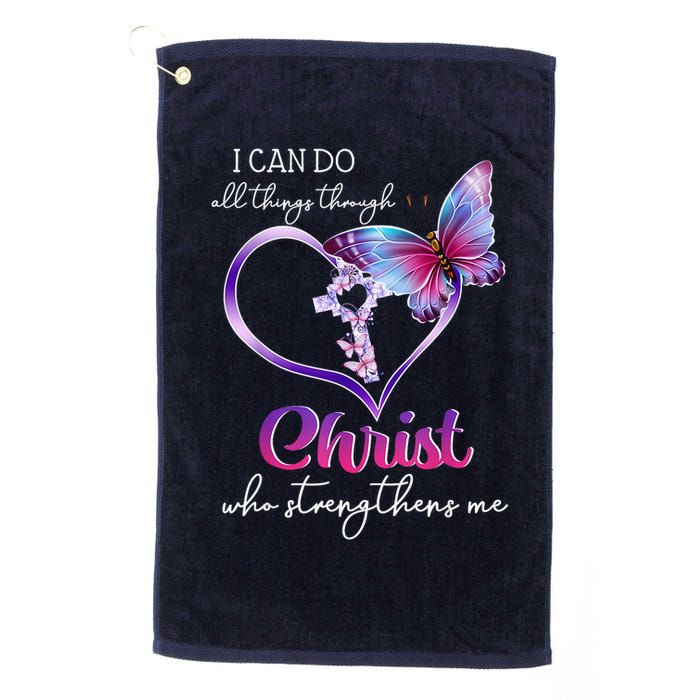 I Can Do All Things Through Christ Butterfly Art Easter Day Happy Quotes Golf Towel