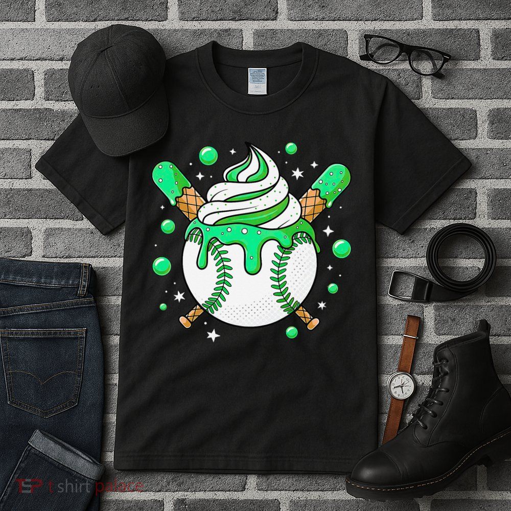Ice Cream Drip Baseball Stuff Stuff Baseball Tall T-Shirt