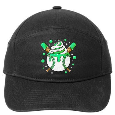 Ice Cream Drip Baseball Stuff Stuff Baseball 7-Panel Snapback Hat