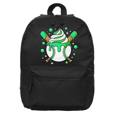 Ice Cream Drip Baseball Stuff Stuff Baseball 16 in Basic Backpack