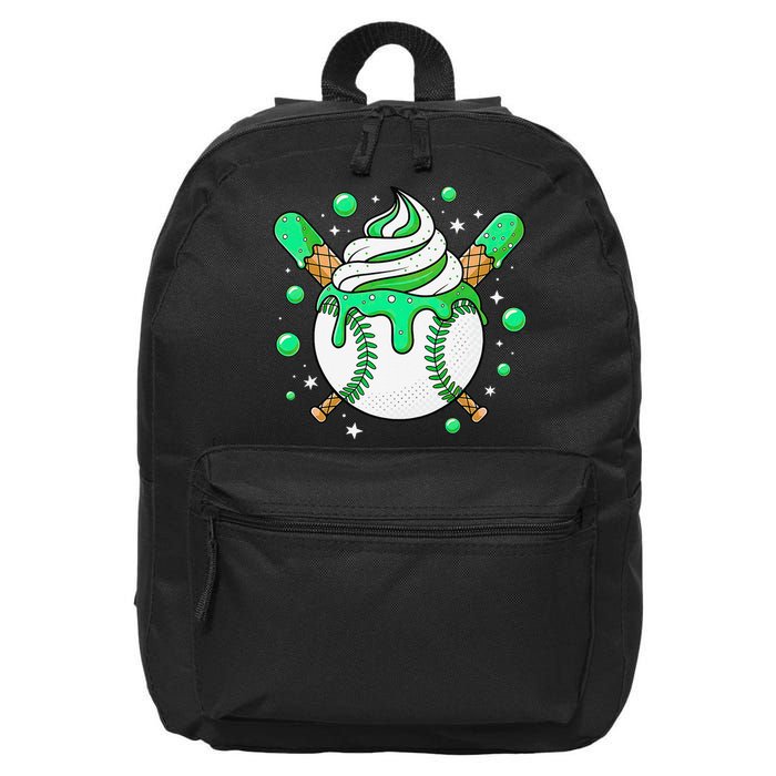 Ice Cream Drip Baseball Stuff Stuff Baseball 16 in Basic Backpack