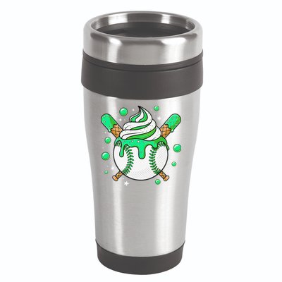 Ice Cream Drip Baseball Stuff Stuff Baseball 16oz Travel Tumbler