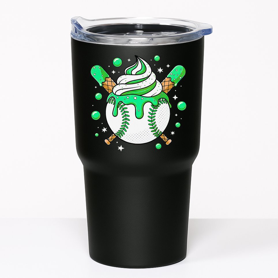 Ice Cream Drip Baseball Stuff Stuff Baseball Tumbler
