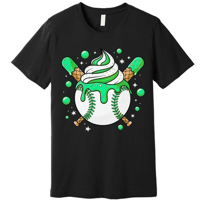 Ice Cream Drip Baseball Stuff Stuff Baseball Premium T-Shirt