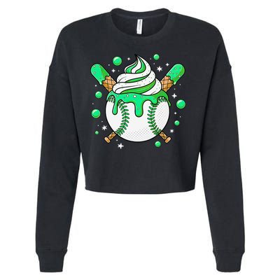 Ice Cream Drip Baseball Stuff Stuff Baseball Cropped Pullover Crew