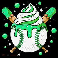 Ice Cream Drip Baseball Stuff Stuff Baseball Women's V-Neck T-Shirt
