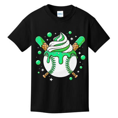 Ice Cream Drip Baseball Stuff Stuff Baseball Kids T-Shirt