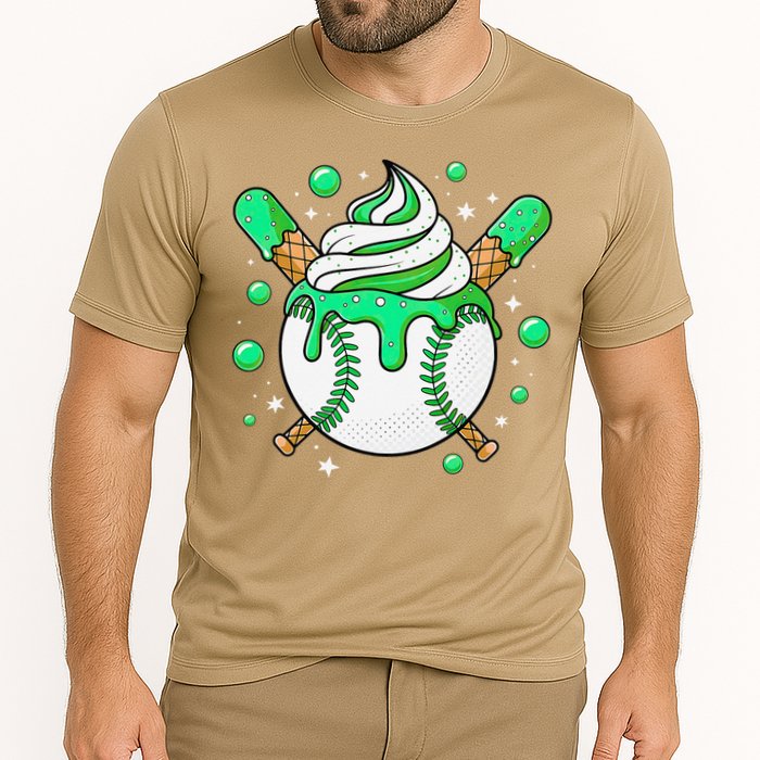 Ice Cream Drip Baseball Stuff Stuff Baseball Cooling Performance Crew T-Shirt