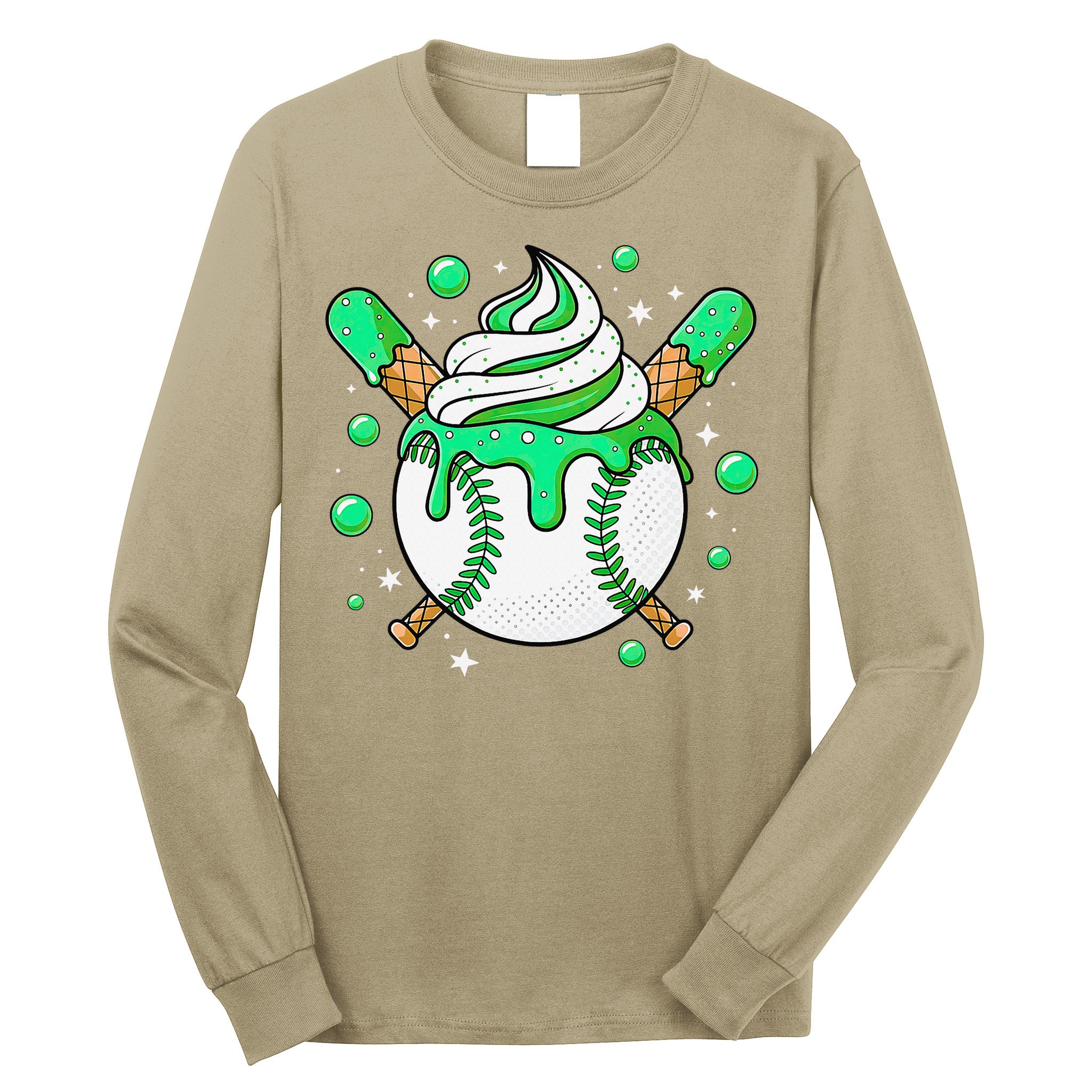 Ice Cream Drip Baseball Stuff Stuff Baseball Long Sleeve Shirt