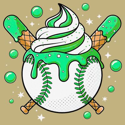 Ice Cream Drip Baseball Stuff Stuff Baseball T-Shirt