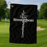 I Can Do All Things Through Christ Who Strengthens Me Cross Gift Golf Towel