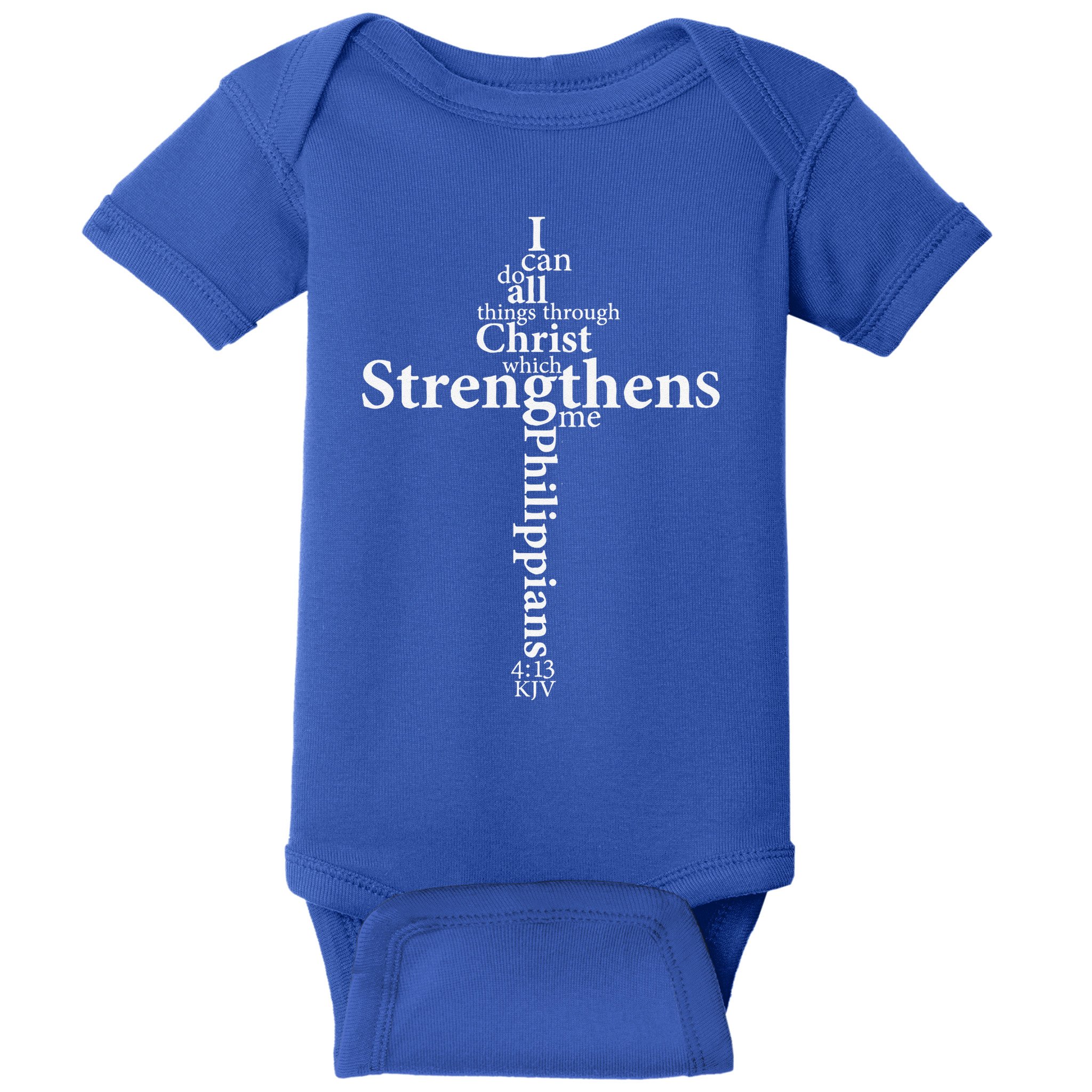 I Can Do All Things Through Christ Who Strengthens Me Cross Gift Baby Bodysuit