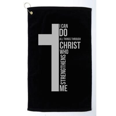 I Can Do All Things Through Christ Who Strengthens Me Cross Golf Towel