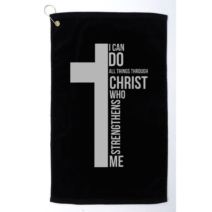 I Can Do All Things Through Christ Who Strengthens Me Cross Golf Towel