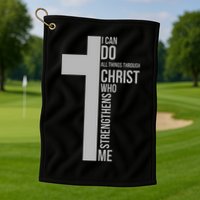 I Can Do All Things Through Christ Who Strengthens Me Cross Golf Towel