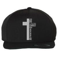 I Can Do All Things Through Christ Who Strengthens Me Cross Wool Snapback Cap