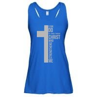 I Can Do All Things Through Christ Who Strengthens Me Cross Ladies Essential Flowy Tank