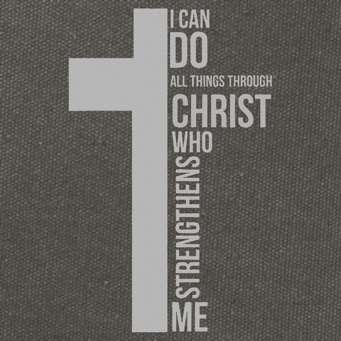 I Can Do All Things Through Christ Who Strengthens Me Cross Cotton Canvas Backpack