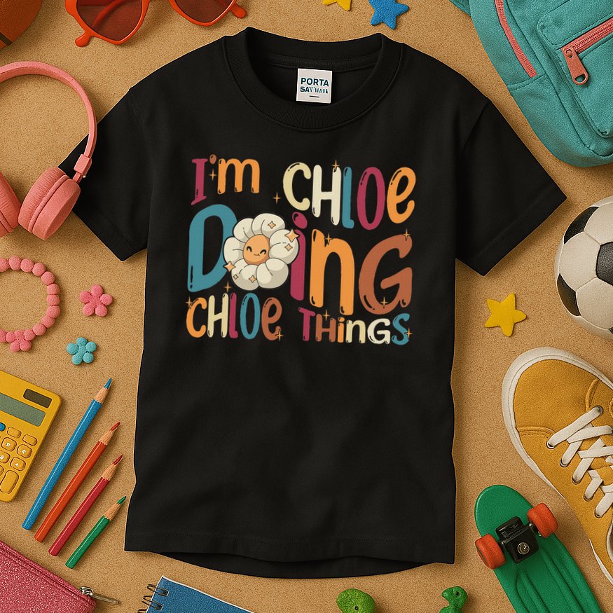 I'm Chloe Doing Chloe Things, Funny Groovy Retro Chloe Kids T-Shirt