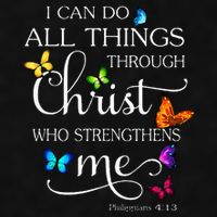 I Can Do All Things Through Christ Butterfly Art Religious Ladies PosiCharge Tri-Blend Wicking Tank