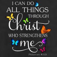 I Can Do All Things Through Christ Butterfly Art Religious Cool Comfort Performance Bucket Hat