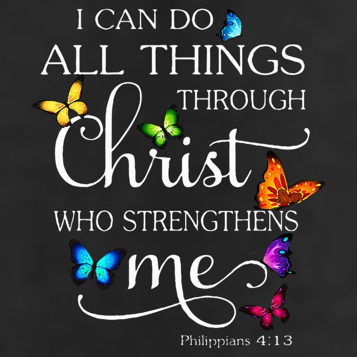 I Can Do All Things Through Christ Butterfly Art Religious Cool Comfort Performance Bucket Hat