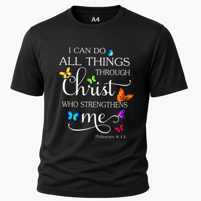 I Can Do All Things Through Christ Butterfly Art Religious Performance Shirt